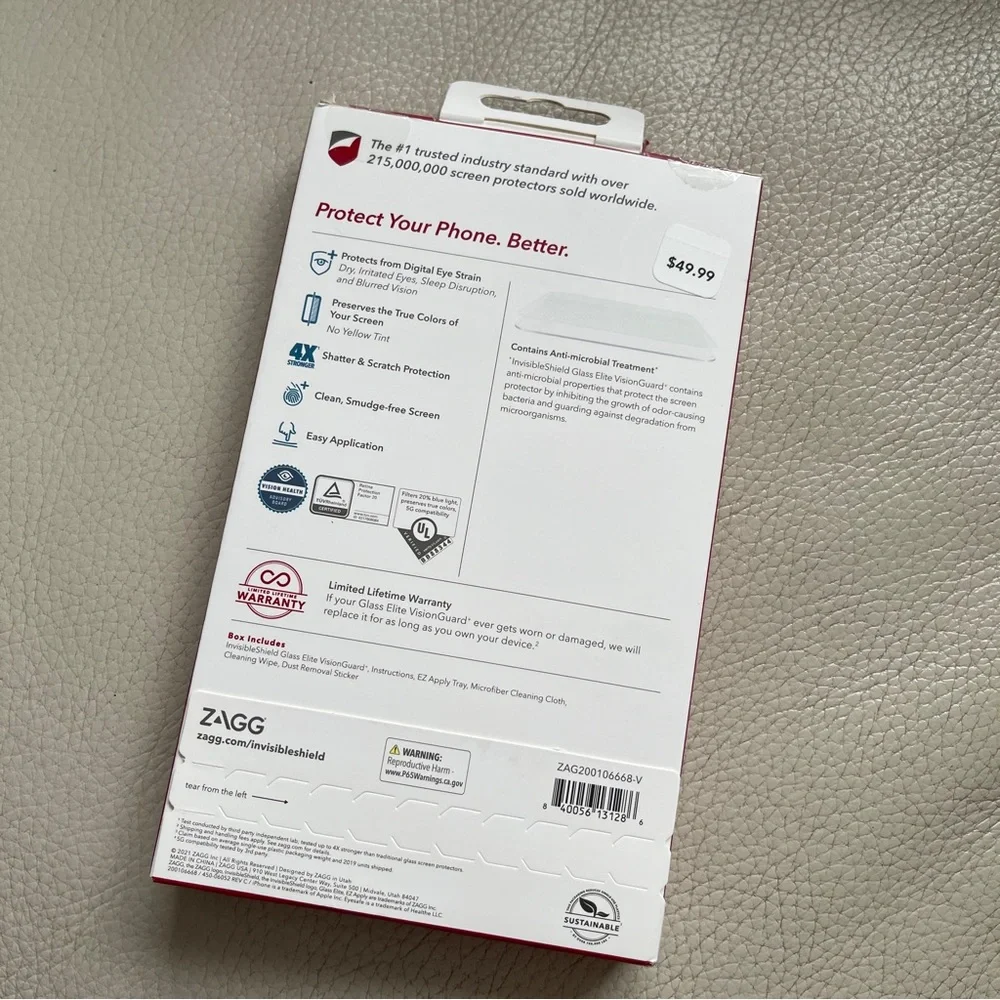 NEW ZAGG Invisible Shield Glass Elite VisioGuard+ for iPhone 12 / 12Pro / 11 / X